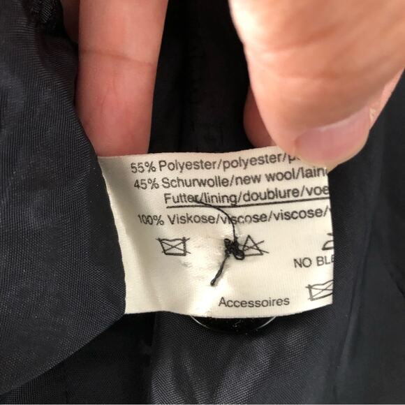 Louis Feraud Black Wool Vintage Puffed Cinch Sleeve Peplum Short Blazer Jacket 8 - Picture 14 of 14